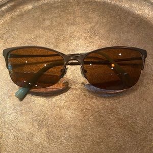 TIFFANY & CO Eye Glass Frames, Cat Eye, made in ITALY size 135 Bronze & Aqua EUC